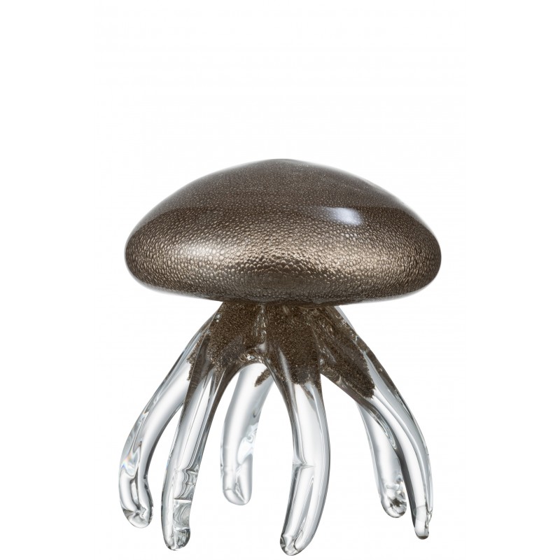 Méduse en verre marron 13x13x11.5 cm