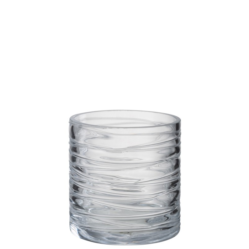 Portavelas de vidrio transparente de 12.5x12.5x12.5 cm