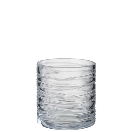 Photophore en verre transparent 12.5x12.5x12.5 cm