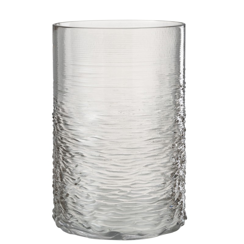 Photophore en verre gris 19.5x19.5x30 cm Photophore en verre gris 19.5x19.5x30 cm