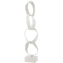 Oggetto decorativo in alluminio bianco 18x14x66 cm