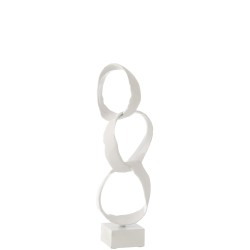 FIGURINE ANNEAUX SUR PIED ALUMINIUM BLANC SMALL