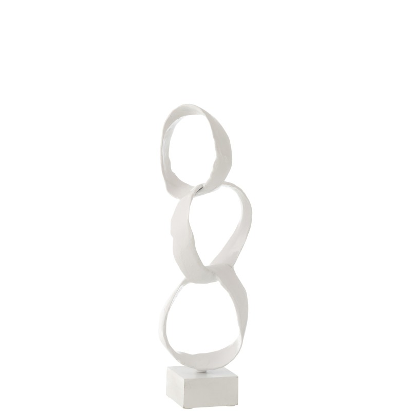 Objeto decorativo de aluminio blanco 16x16x51 cm