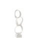 Objeto decorativo de aluminio blanco 16x16x51 cm