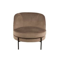 Tumbona redonda de madera marrón 71x67x66 cm