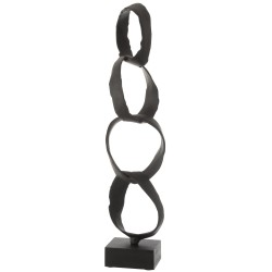 Oggetto decorativo in alluminio nero 14x12.5x66.5 cm