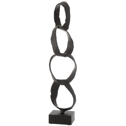 Oggetto decorativo in alluminio nero 14x12.5x66.5 cm