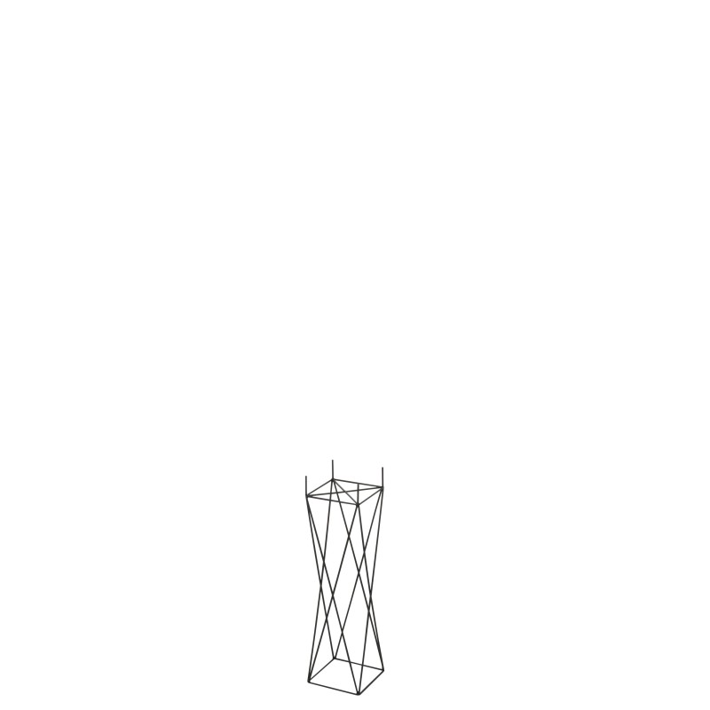 Soporte de metal negro de 15x15x55 cm