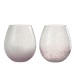 Conjunto de 2 portavelas de vidrio morado de 18.5x18.5x20.5 cm