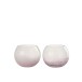 Set de 2 photophores en verre mauve 16x16x12 cm Set de 2 photophores en verre mauve 16x16x12 cm
