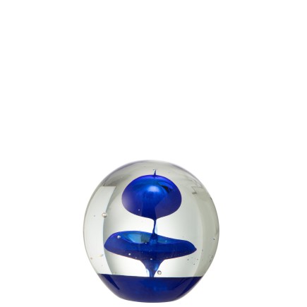 Pisapapeles de vidrio azul de 10x10x10 cm