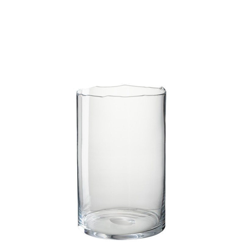 Portavelas de vidrio transparente de 25.5x25.5x27 cm