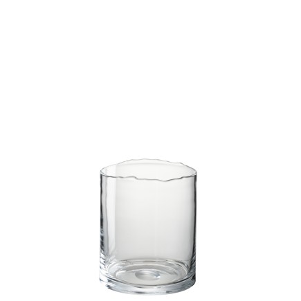 Photophore en verre transparent 17x17x20.5 cm