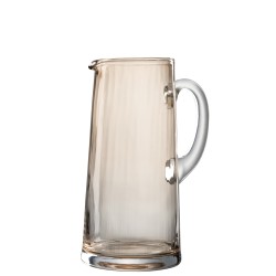 Carafe con líneas en vidrio ámbar H25cm