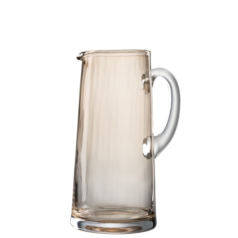 Carafe  avec lignes en verre ambré H25cm