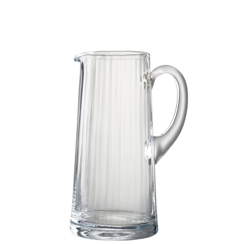 Carafe  avec lignes en verre transparent H25cm