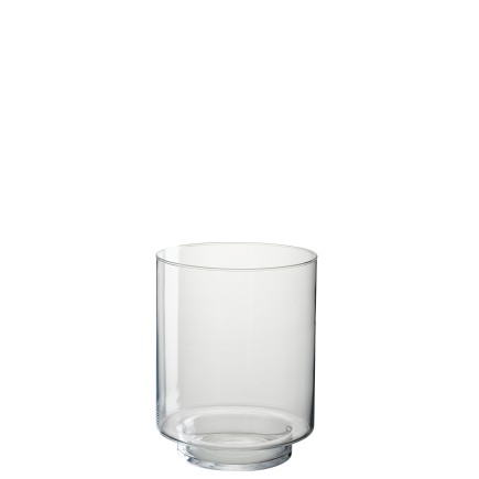 Photophore en verre transparent 18x18x23 cm