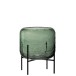 Jarrón irregular sobre base de metal en vidrio verde 20x20x25 cm Jarrón irregular sobre base de metal en vidrio verde 20x20x25 cm