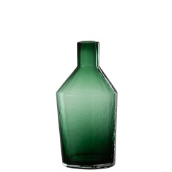 Bouteille décorative en verre vert 14x14x28 cm