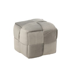 Pouf 1 personne en textile gris clair