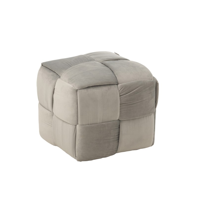 Pouf 1 personne en textile gris clair