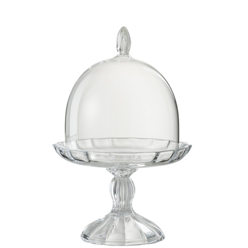 Cloche à dessert en verre transparent 16x16x24.5 cm