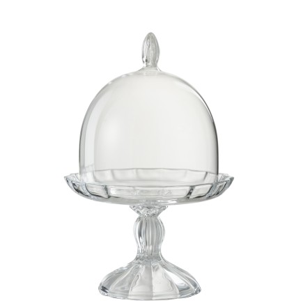 Cloche à dessert en verre transparent 16x16x24.5 cm