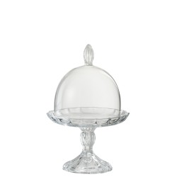 Cloche à dessert en verre transparent 13.5x13.5x22.5 cm