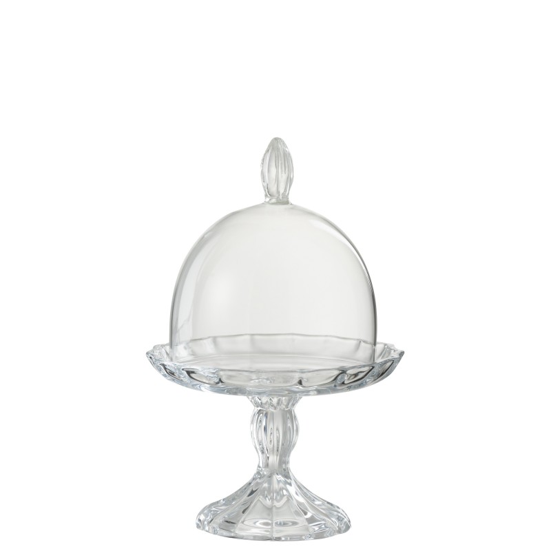 Cloche à dessert en verre transparent 13.5x13.5x22.5 cm