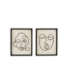 Set de 2 cadres avec visages en bois beige et noir 25x31x2.5 cm Set de 2 cadres avec visages en bois beige et noir 25x31x2.5 cm