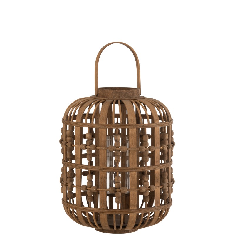 Lanterne cylindrique en bois naturel 31x31x40 cm Lanterne cylindrique en bois naturel 31x31x40 cm