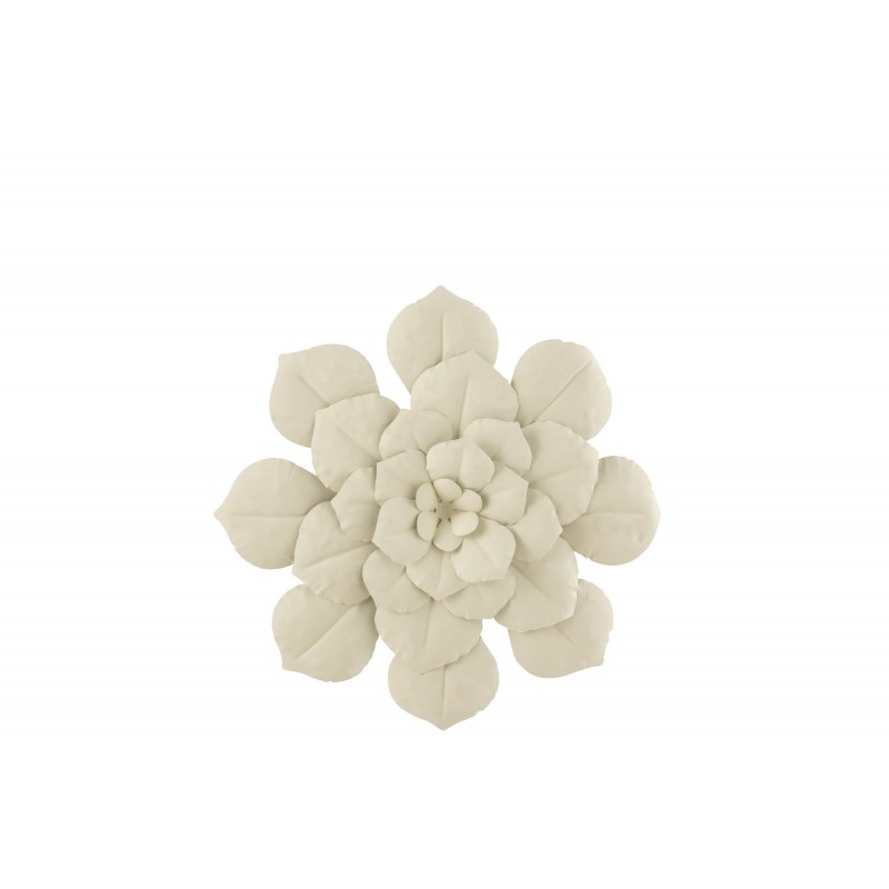 Fleur en métal blanc 33.5x33.5x4 cm