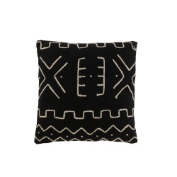 Cuscino quadrato in tessuto nero 43x43x15 cm