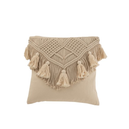 Cuscino quadrato in cotone beige 45x45 cm - Cuscino da esterno