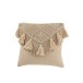 Cuscino quadrato con nappe in cotone beige 45x45cm - Cuscino per esterni Cuscino quadrato con nappe in cotone beige 45x45cm - Cuscino per esterni