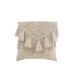 Coussin carré avec pompons en coton crème 45x45cm - Coussin d'extérieur Coussin carré avec pompons en coton crème 45x45cm - Coussin d'extérieur