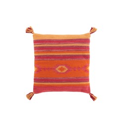 Coussin carré en textile Fuchsia 44.5x44.5x12 cm