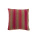 Cuscino quadrato a righe di iuta marrone e rosa 47x47cm - Cuscino per esterni Cuscino quadrato a righe di iuta marrone e rosa 47x47cm - Cuscino per esterni