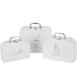 Set de 3 valises naissance en carton blanc 25x20x10 cm