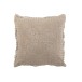 Cuscino quadrato con pizzo in cotone tortora 43x43cm Cuscino quadrato con pizzo in cotone tortora 43x43cm