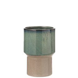 Cachepot en céramique vert 15.5x15.5x23 cm