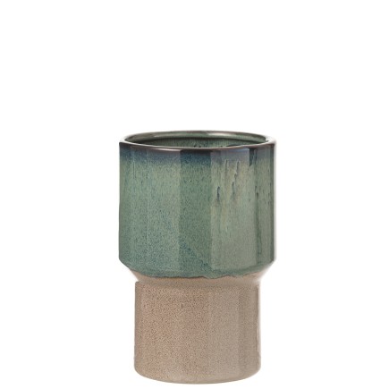 Cache-pot en céramique vert 15.5x15.5x23 cm