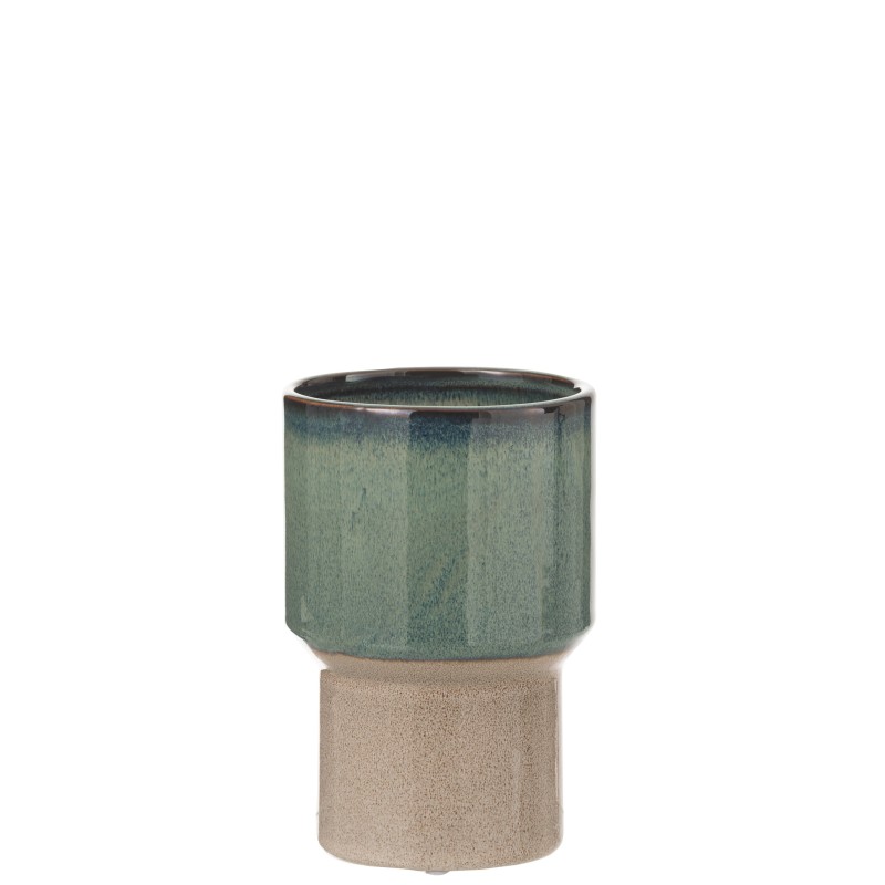Cache-pot en céramique vert 13x13x20 cm Cache-pot en céramique vert 13x13x20 cm