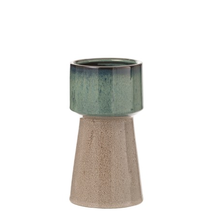 Cachepot en céramique vert de taille moyenne