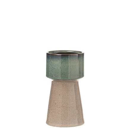 Cachepot en céramique vert 11.5x11.5x21.5 cm