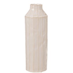Grand vase en céramique blanc 12x12x35 cm