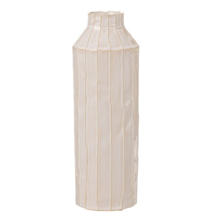 Grand vase en céramique blanc 12x12x35 cm