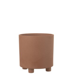 Cache-pot en céramique marron 26.5x26.5x27.5 cm