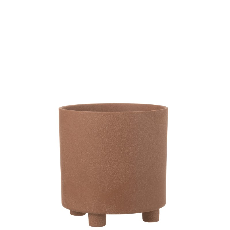 Macetero de cerámica marrón de 26.5x26.5x27.5 cm Macetero de cerámica marrón de 26.5x26.5x27.5 cm