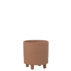 Cache-pot en céramique marron 20.5x20.5x21 cm